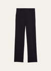 Theory High-waist Cropped Straight-leg Pants In Blk