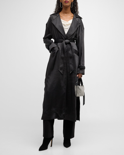 Cinq À Sept Jayla Belted Trench Coat In Black