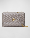 Tory Burch Kira Chevron-quilted Convertible Shoulder Bag In Grey