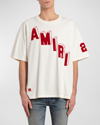 Amiri Kids' Boy's Asymmetrical Logo-print T-shirt In Vanilla Ic