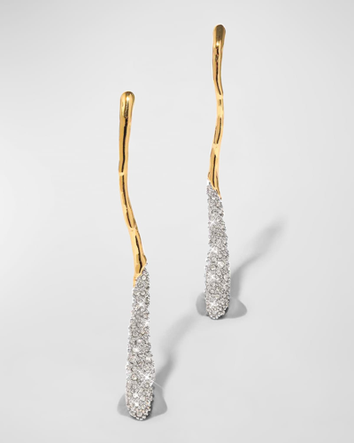 Alexis Bittar Solanales Linear Crystal Earrings In Gold