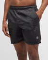 Stone Island Navy Double-dyed Swim Shorts In Charcoal