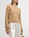 VINCE WOOL-CASHMERE TWISTED CABLE-KNIT SWEATER