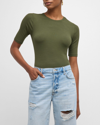 Frame Ribbed Knit Crewneck Tee In Surplus