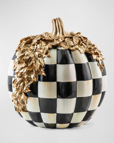 Mackenzie-childs Courtly Check Gold Foliage Pumpkin