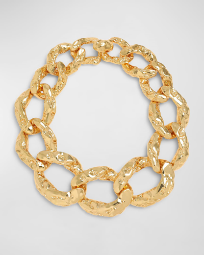 Alexis Bittar Brut Golden Curb Link Necklace