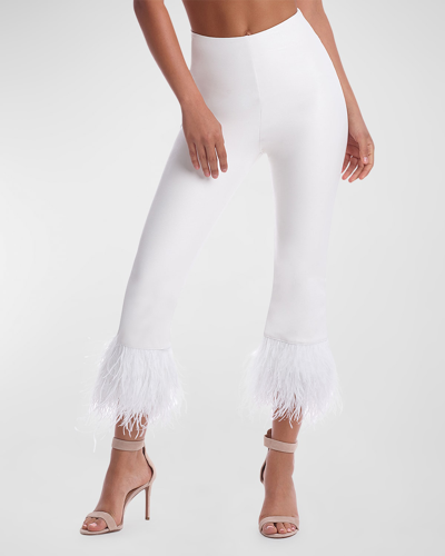 Commando Faux-leather Feathered Ankle Leggings In White
