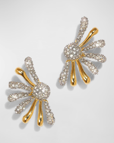 Alexis Bittar Solanales Crystal Spray Post Earrings In Silver/gold