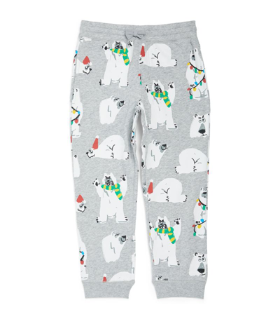 Stella Mccartney Kids' Polar Bear-print Cotton Trousers In Grey