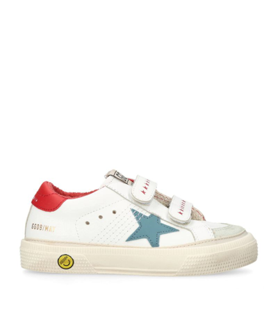 Golden Goose Kids' Leather May Sneakers In White