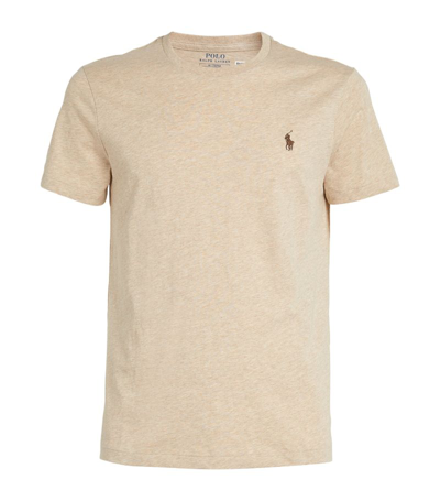 Polo Ralph Lauren Cotton Polo Pony T-shirt In Beige