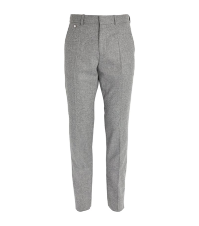 Agnona Slim-fit Wool And Cashmere-blend Flannel Trousers In Unknown