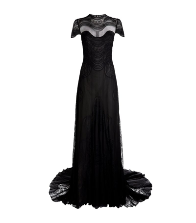 Costarellos Lace Lollobrigida Gown In Black