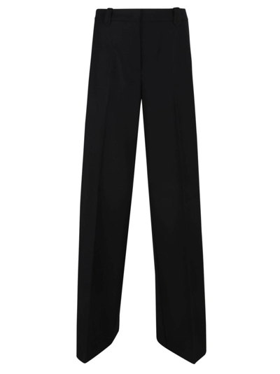 Pinko Pressed-crease Wide-leg Trousers In Black