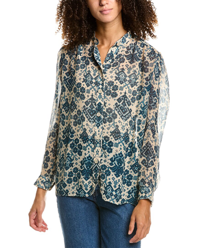 Vanessa Bruno Thomas Silk-blend Blouse In Beige