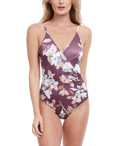 Gottex Amore Halter Deep Plunge One-piece Swimsuit In Purple