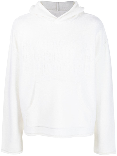 Mm6 Maison Margiela Number-motif Knitted Hoodie In White