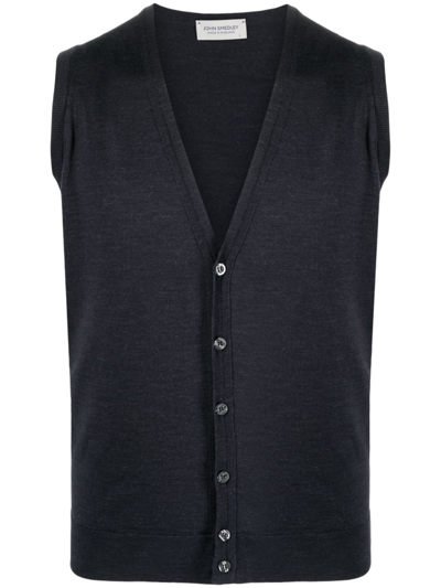 John Smedley V-neck Knit Vest In Grey