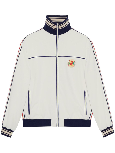 Gucci Technical Jersey Zip Jacket With Patch In White