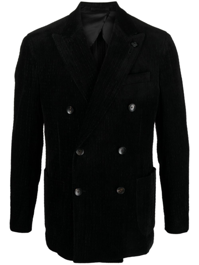 Lardini Double-breasted Jacket In Black