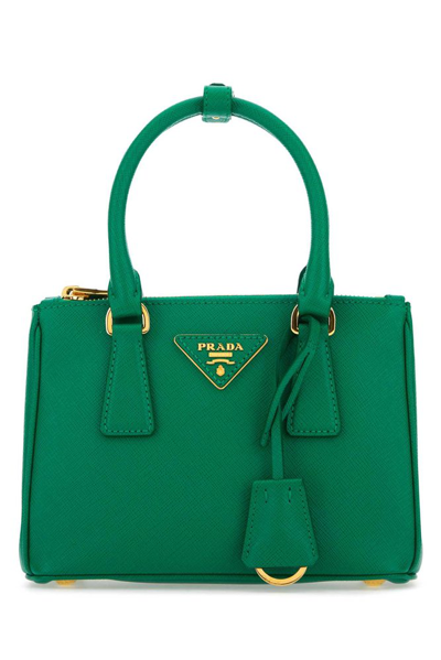 Prada Galleria Saffiano Mini Tote Bag In Green