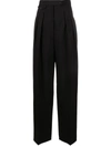 The Row Marcellita Pleated Wide-leg Trousers In Black