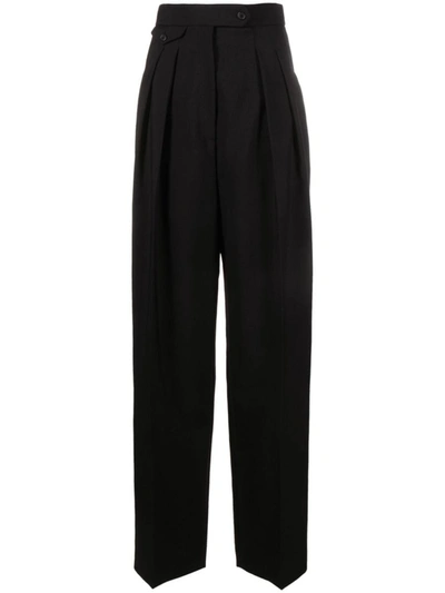 The Row Marcellita Pleated Wide-leg Trousers In Black