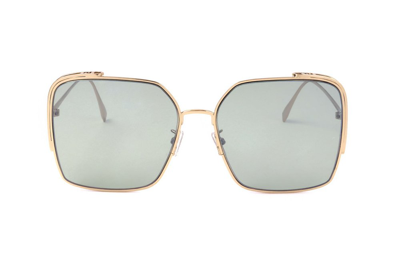 Fendi Eyewear Baguette Square Frame Sunglasses In Gold