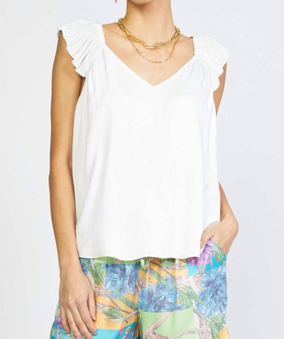 Current Air Sweetheart Ruffled Top In White