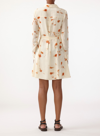 JASON WU PRINTED SILK CDC LS SHORT DRESS W/ SELF BELT