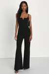 Lulus Cheers To Chic Black Sleeveless Wide-leg Jumpsuit In Black