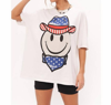 Project Social T Stars Cowboy Smiley Oversized Tee In Vintage White