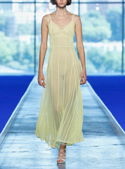 Jason Wu Mix Pointelle Stitch Lingerie Dress In Yellow