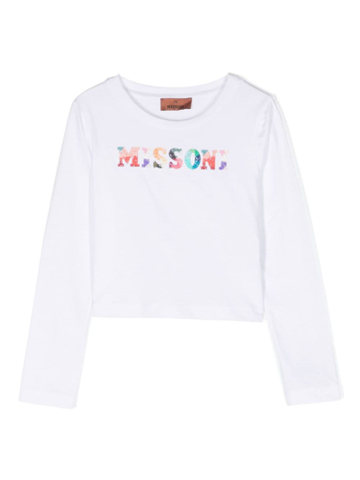 Missoni Logo-appliqué Cotton Sweatshirt In White