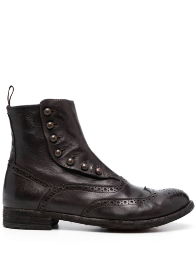Officine Creative Lexikon 153 Leather Boots In Brown