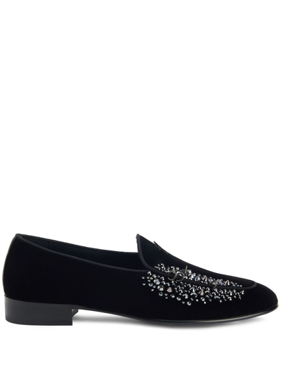 Giuseppe Zanotti Alvaro Stud-embellished Loafers In Black
