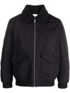 ZADIG & VOLTAIRE SHEARLING-COLLAR BOMBER JACKET