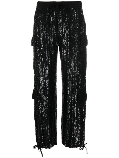 P.a.r.o.s.h Sequinned Straight-leg Cargo Trousers In Multi-colored