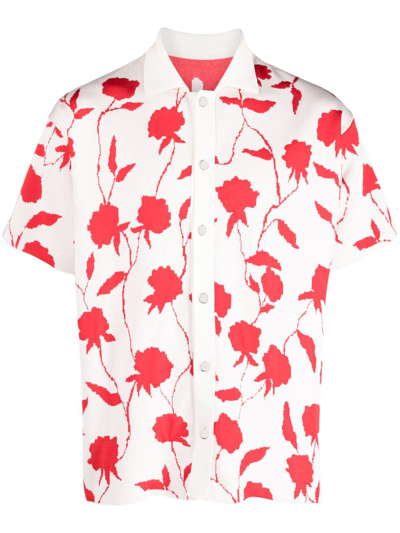 JACQUEMUS LA CHEMISE MAILLE ROSE-JACQUARD SHIRT