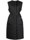 MONCLER BUTOR QUILTED LONG GILET