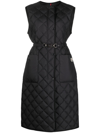 Moncler Butor Diamond-quilted Long Down Vest In 黑色