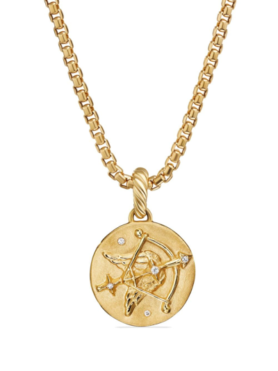 David Yurman 18kt Yellow Gold Sagittarius Diamond Amulet Pendant In 金色