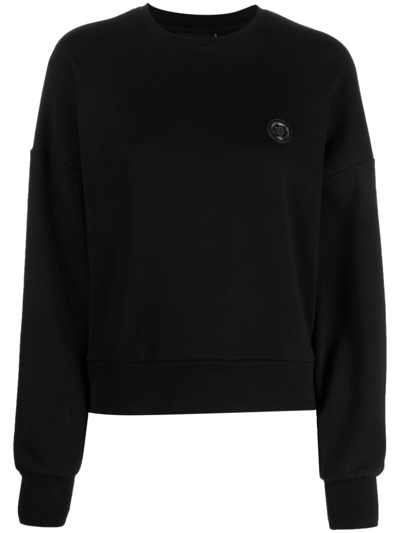 Plein Sport Graphic-print Cotton Sweatshirt In Black