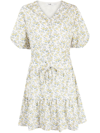 B+ab Floral-print Short-sleeved Dress In 绿色