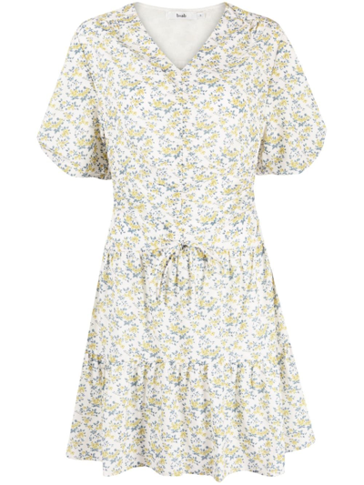 B+ab Floral-print Short-sleeved Dress In 绿色