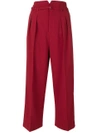 RED VALENTINO CROPPED WIDE LEG TROUSERS,NR3RB0V02EU12146603