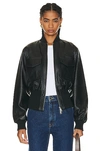 GRLFRND THE CROPPED LEATHER BOMBER