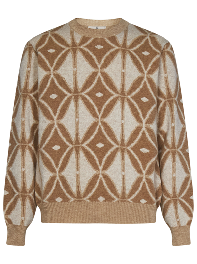 Etro Wool Knit Crewneck Sweater In Beige