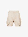 Jacquemus Le Short Cargo Croissant Cotton Shorts In Light Beige
