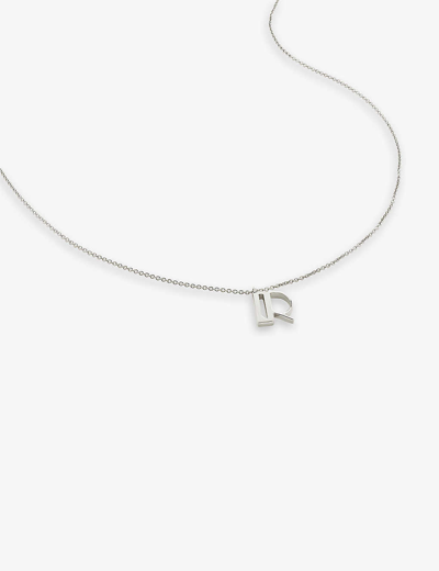 Monica Vinader Womens Sterling Silver R Letter-charm Recycled Sterling-silver Pendant Necklace